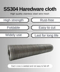 23.5 Inches By 10 Feet Stainless Steel Hardware Cloth One Quarter Inch Mesh Wire Screen Roll For DIY Projects Enclosures Garden Fences And Rodent Protection Built To Last on display showing key features.