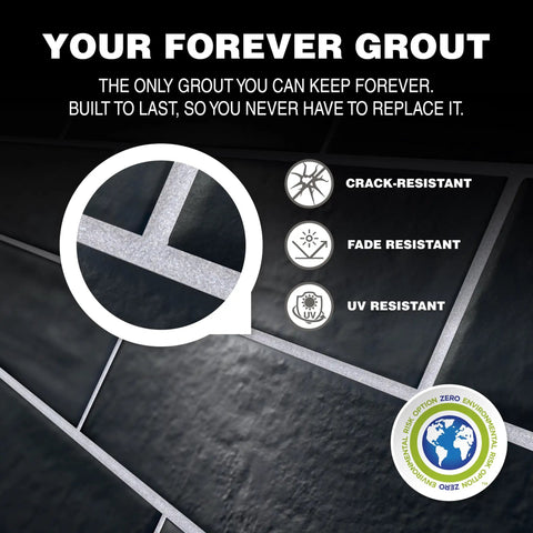 Starlike EVO 113 Neutro Epoxy Grout Base For Metallic Color Applications crack-fade-UV resistant features graphic.