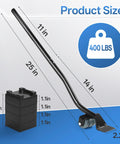 Heavy Duty Steel Furniture Lifter Tool Set With Four Grippy Pads, size details, 400 lbs capacity, practical for moving furniture.