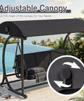 Modern Outdoor Patio Swing With Adjustable Canopy by poolside