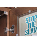 Heavy Duty All Metal Soft Close Adapters for Cabinet Doors displayed with hinge, showing smooth integration and no slamming.