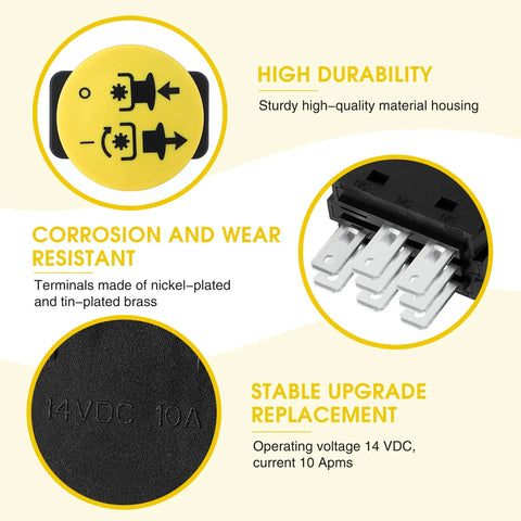PTO Switch For Lawn Mower Clutch Upgrade 10 Amp Waterproof Dustproof IP65 Heavy Duty Yellow Built Tough For Bad Boy Mowers