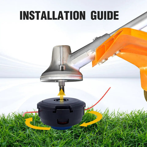 Installation guide for Tap And Go Trimmer Head Replacement For Husqvarna T35 525L 525LS 535LS 535LST 522L 326L 324L 223L 224L 325LX 525LK M10X1.25 LH Easy Ground Tap Feed Replaces 537388101 And 578446301
