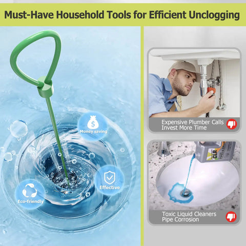 Banish Stubborn Sink Gunk For Good Heavy Duty Drain Snake Hair Clog Remover 50 Inch used in water to unclog drains.
