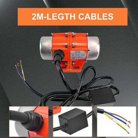 Powerful 100W Single Phase Concrete Vibrator Motor 110V 3600 RPM Aluminum Alloy Vibration Motor For Sand Shaker Tables