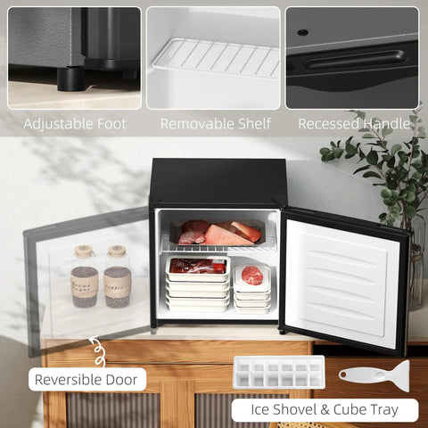 Keep Your Stash Ice Cold With This Sick 1.1 Cu Ft Countertop Freezer That Masters Tiny Spaces For Dorm Rooms And Apartments While Delivering Crisp Adjustable Cooling And Modern Silver Style with removable shelf and ice tray.