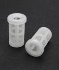 Two Ten Piece Heavy Duty Nylon Paint Sprayer Filter Kit 50 Mesh Suction Feed Strainers on a dark background.
