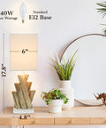 Reclaimed Wood Modern Rustic Table Lamps Set Of 2 Light Grey Bedside Lamps on wooden dresser with round mirror and plants.