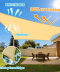 Shade Sail 8x20 Foot Rectangle Sand Color UV Blocking Breathable Canopy For Backyard Patio Custom Outdoor Shade, installed over patio