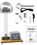 Van De Graaff Generator Motor Driven 120 To 240V with accessories including DC motor, discharge wand, and guide booklet