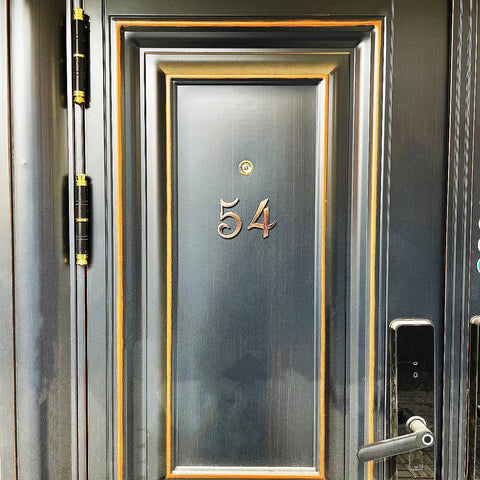 3 Inch House Mailbox Numbers Copper Finish Door Address Sign Stickers for Apartment Office Home Yard Outdoor or Business Decoration