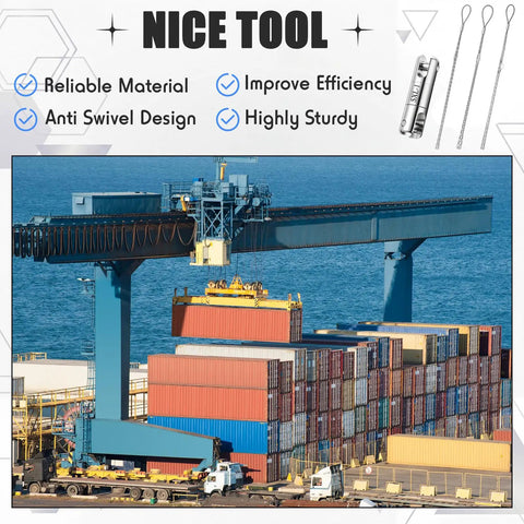 Heavy Duty 1 Ton Cable Puller Swivel Tool With 3 Mesh Grip Socks For Wire Tugging Up To 12 Mm, used for lifting shipping containers.