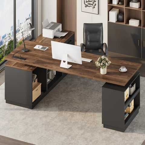 Legit Top Tier Electric L Shaped Standing Desk With One Touch Height Adjustable Sit Stand Workstation And Built In Storage Drawer Dual Motor Office Table For Home Sweet Setup, featuring wood design and storage drawers.