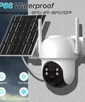 Heavy Duty 4Mp Outdoor Wifi Ptz Security Ip Camera With Smooth 6X Optical Zoom Solar Panel Charging Built In Battery mounted with solar panel.