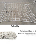 Heavy Duty Cargo Lifting Net 1.5x1.5m Hoisting Webbing, 2 Ton Load Capacity shown open and folded for storage