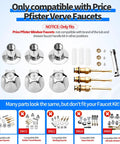 Three Handle Bathtub And Shower Remodel Kit For Verve Faucets with chrome knob handles and flange base compatibility notes.