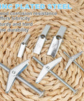Hollow Wall Anchors Set 26 Pieces Three Sizes For Drywall Includes Twelve One Eighth Inch Eight Three Sixteenth Inch And Six One Quarter Inch Heavy Duty Butterfly Anchors With Screws Toggle Bolts Wing Nut Kit Metal Drywall Anchors And Screws on woven background