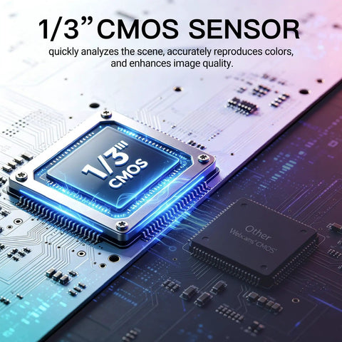 1/3" CMOS sensor on a computer circuit board for Fresh 1080P Full HD Webcam For Pc With Built In Mic And Privacy Slide Cover.