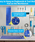 NAMOKA wall-mount thread checker board, blue pegboard with 2 hanging holes and 4 corner holes