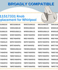 Replacement Electric Range Knobs For Whirlpool Ovens And Gas Stoves Easy Install Durable Stainless Backed Knobs with models list