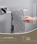 Polished Chrome 4 Piece Bathroom Hardware Set Built From 304 Stainless Steel with towel on bar, gray wall shown