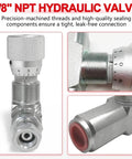 Hydraulic Flow Control Valve 5000 PSI One Way Adjustable Speed Throttle Check Valve close-up with 3/8" NPT threading