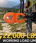 10 Ton Winch Snatch Block Towing Pulley With 22000 Lbs Capacity on vehicle in offroad setting