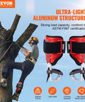 Aluminum Tree Climbing Spikes 1 Pair With Straps And Spike Protectors 350 Pound Load Capacity Arborist Gear For Climbing Hunting Red