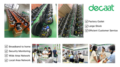 Heavy Duty Fiber Optic Cleaver With Razor Sharp Tungsten Steel Cutting Blade For Ftth Setup Jobs displayed with tools and accessories in backgrounds.