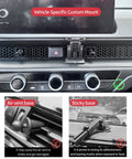 Heavy Duty Auto Clamp Car Phone Mount With Boss Grade Grip For Honda CRV Hybrid 2023 To 2026 dashboard setup close-up image.