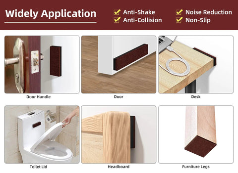 54 Piece Felt And EVA Foam Furniture Pads Set For Bed Frame And Chairs, Anti Vibration Soundproof Protectors With Self Adhesive Backing, Prevent Scratches, Noise, And Wall Damage, Easy Peel And Stick, Brown