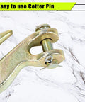 Rock Solid Grade 70 Chain Hook Half Inch Clevis Grab Hook 12000 Lbs Working Load Limit 2 Pack showing easy-to-use cotter pin mechanism.
