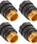 Top Rated 4Pcs Heavy Duty Garden Hose Quick Disconnect Coupler Set For Easy Repair And Fast Connector Hookups On Any Standard Pipe, black brass