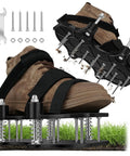 Spring Base Lawn Aerator Shoes With Dual Layer Spiked Bottom And Adjustable Straps Easy Walk Scarifier For Garden Yard And Lawn Care