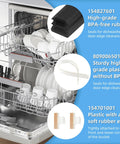 Front view: Dishwasher door seal kit with BPA-free rubber gasket; includes splash shield and plastic edge pieces.