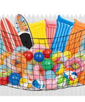 Big Pool Float Storage Net With 20 Hooks And Storage Bag, Hanging Mesh Organizer holding pool floats, swim rings, balls