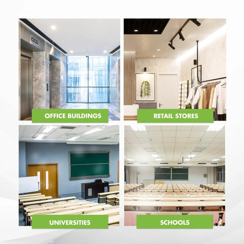 Collage of office buildings, retail stores, universities, and schools, suitable for 13W CFL Double Tube Light Bulb With G24Q-1 4-Pin Base