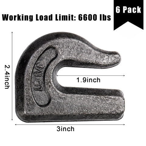 Six Pack Weld On Grab Hooks Three Eighths Inch Tow Chain Hooks G70 Forged Clevis Weldable Hooks For Tractor Buckets 6600 lb