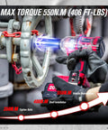 Brushless Half Inch Cordless Impact Wrench 20V With 3 Speeds Up To 370 Ft Lbs Torque 500 Nm 3.0Ah Battery Fast Charger