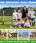 Two 6x4 Ft Portable Soccer Goals For Backyard Play With Detachable Scoring Target, Ball And Pump Included, Training Nets And Easy Fold Design For Kids Ages 3 To 12 in outdoor setup