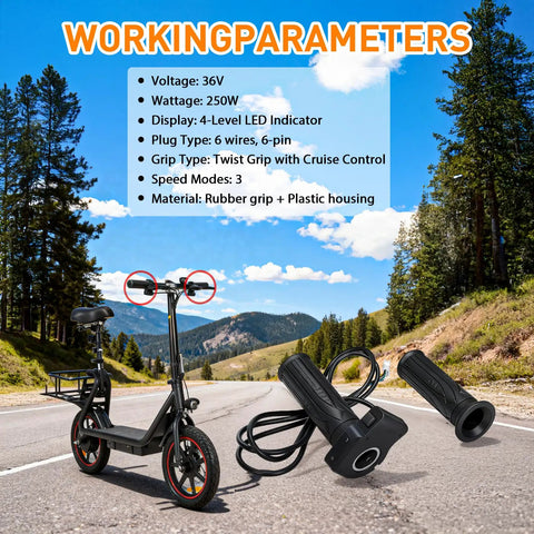 36V E Bike Throttle Grip Replacement With LCD Voltage Display And Cruise Control For Jetson Bolt Pro Atlas DYU D3F D2F C3 C4 Ancheer 250W Electric Bike Twist Grip Accelerator