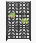 72 Inch Metal Outdoor Privacy Screen Panel Freestanding Decorative Fence For Patio Garden And Yard Trash Can Screen X Black
