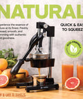 Extra Large Cast Iron Juicer Hand Press Citrus Squeezer For Fresh Orange Pomegranate Lemon Juice Heavy Duty Commercial Grade Black