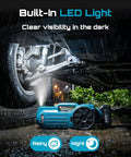 Cordless Electric Car Jack 5 Ton Beast With 21V Battery Hydraulic Lift under car with built-in LED light during rain