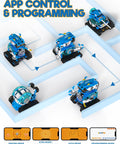 Five In One STEM RC Robot Building Kit With 494 Pieces App Coding Hands On Learning Toy For Ages 8 To 13 AI Interactive Robot With Expressive Eyes And Transformations From Snail To Tank Kid Friendly And Super Cool, five robot modes and app screens