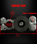 Lead Top Post Battery Terminal Connector With Quick Release Knob For Battery Cable Ends No Fuss Easy Install And Fast Disconnect For Car Battery Ends Now, shown in size and wire capacity detail