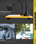 2 Pack Magnetic Flexible Gooseneck Metal Arms With Alligator Clips For Helping Hands Third Hand Tool shown with yellow base and clamps