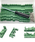 Fifteen Sets PCB DIN Rail Mounting Brackets With Screwdriver For 35mm C45 And 15mm Rails, Bracket Size 42.6mm x 10mm x 19.3mm