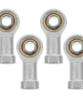 Rock Solid Four Piece Fish Eye Rod End Bearings With M10x125 Internal Threads Heavy Duty Radial Joint Ball Units, silver polished steel.