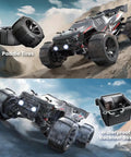 Lightning Fast One Fourteenth Scale Brushless RC Truggy for Adults, featuring paddle tires and waterproof receiver box on offroad terrain.